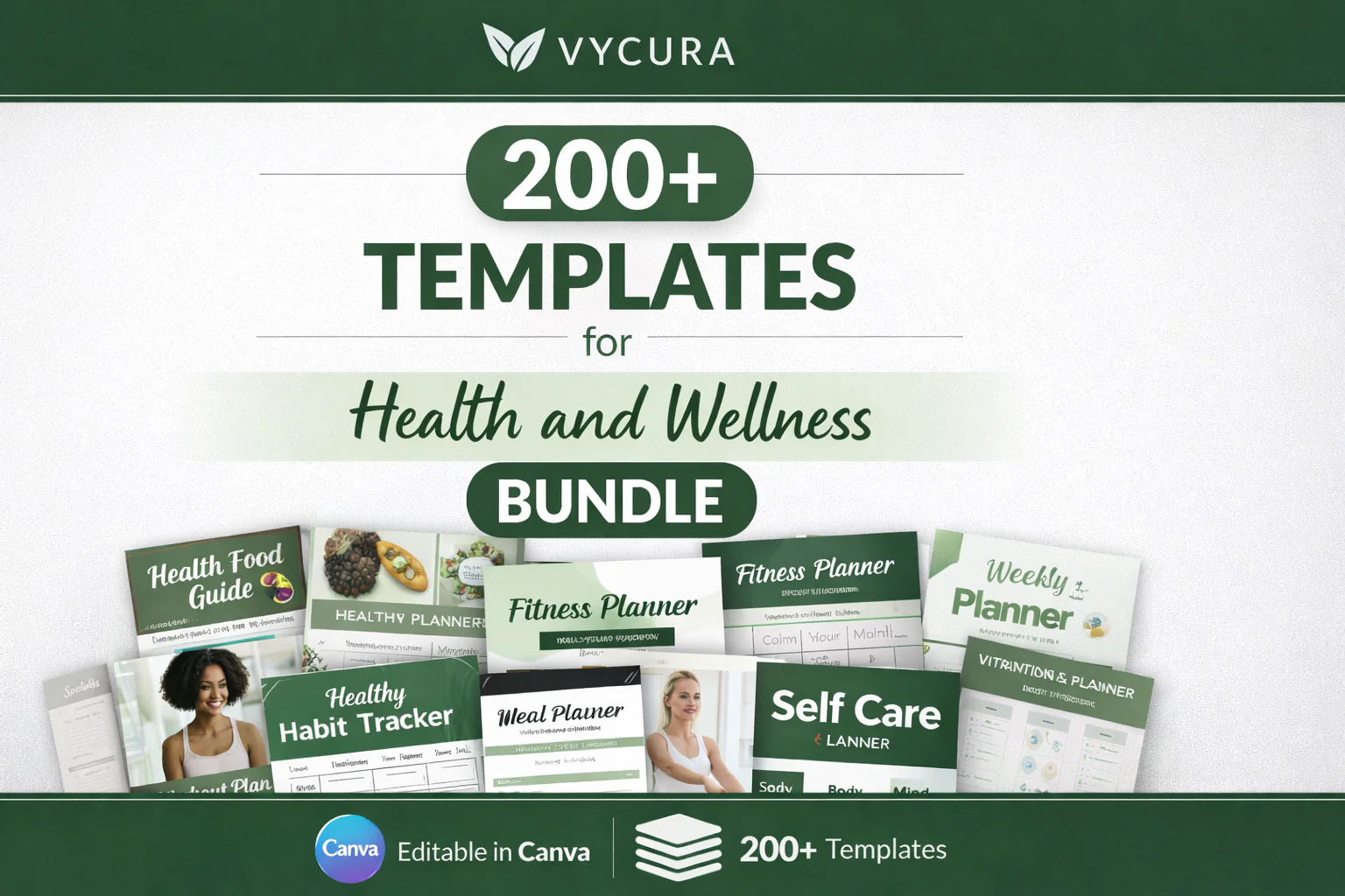 200+ Canva Templates for Health & Wellness Bundle