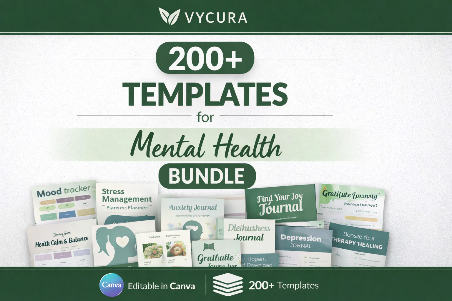 200+ CANVA TEMPLATES for Mental Health Bundle
