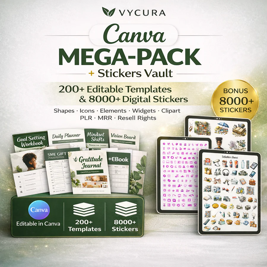 Canva Mega-Pack + Stickers Vault